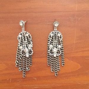 Stella & Dot silver statement earrings